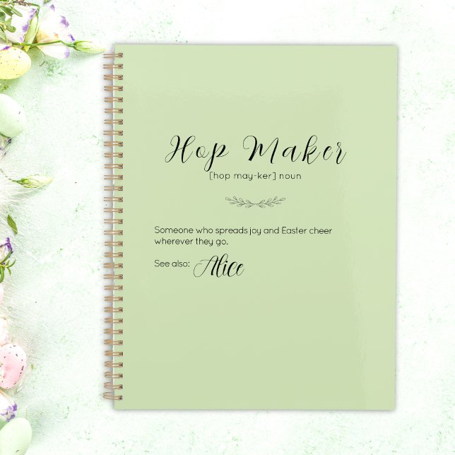 Personalized Lime Green "Hop Maker" Easter Planner (Personalized Lime Green "Hop Maker" Easter Planner)