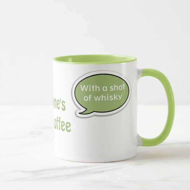 Personalized Lime Green Speech Bubble Irish Coffee Mug (Right)