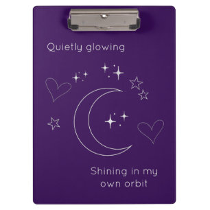 Personalized Line Art Celestial Purple Clipboard