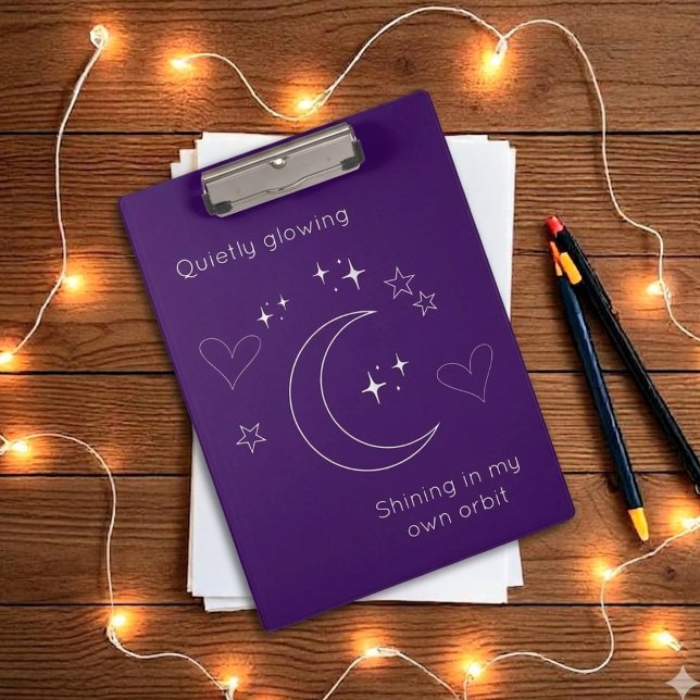 Personalized Line Art Celestial Purple Clipboard (Creator Uploaded)