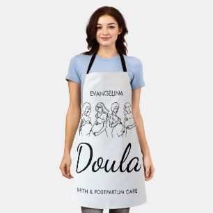 Personalized Line Art Midwife Doula Apron
