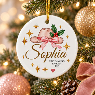Personalized Line Dancing Christmas Ornament