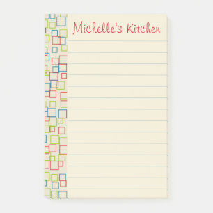 Personalized Lined Bright Kitchen Post It Notes