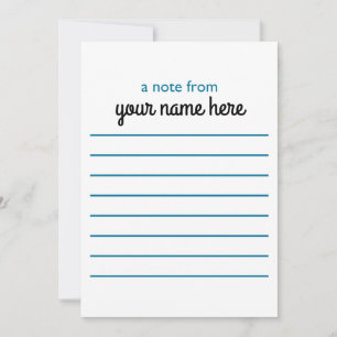 Personalized Lined Notecards for Boys