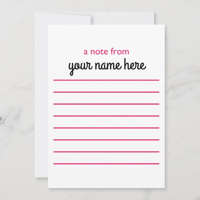 Personalized Lined Notecards for Girls (Front)