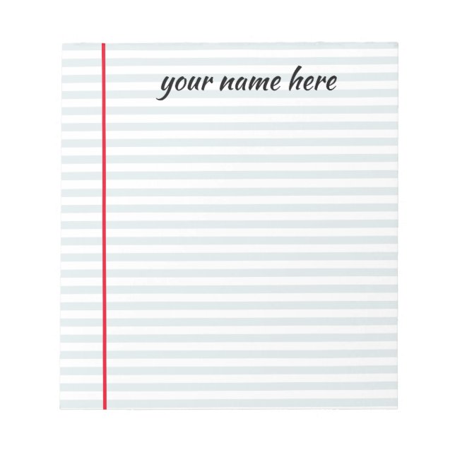 Personalized Lined Notepad (Front)