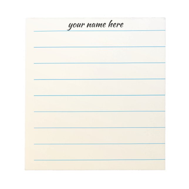 Personalized Lined Notepad (Front)