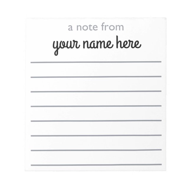 Personalized Lined Notepad (Front)