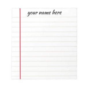 Personalized Lined Notepad