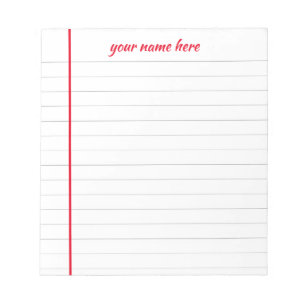 Personalized Lined Notepad
