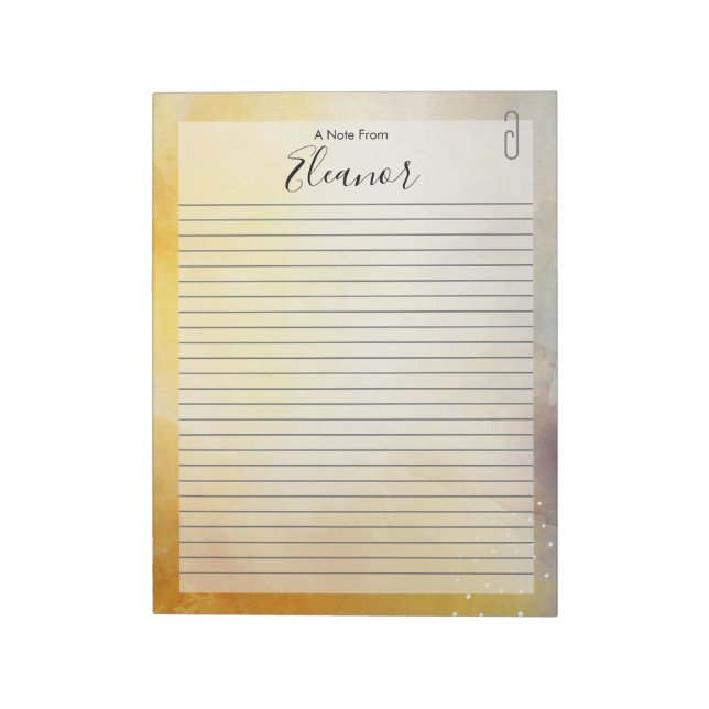 Personalized Lined   Notepad (Rotated)