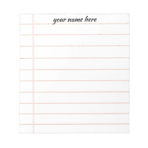 Personalized Lined Notepad