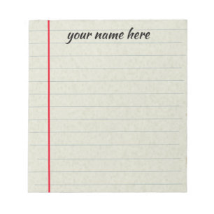 Personalized Lined Notepad
