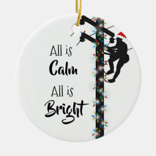 Personalized Lineman/Linemen Christmas Ornament