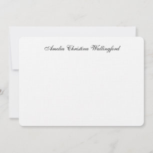 Personalized Linen Flat Note Card