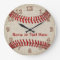 Personalized Linen look Baseball Clocks YOUR TEXT