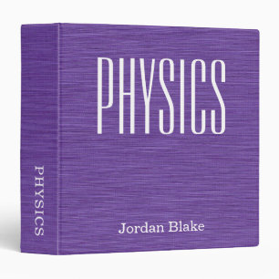 Personalized Linen Violet Physics Subject School Binder