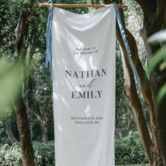 Personalized Linen Wedding Welcome Sign – Custom