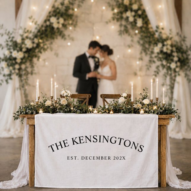 Personalized Linen Wedding Welcome Table Banner Tapestry (Creator Uploaded)