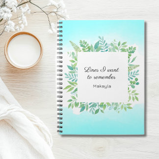 Personalized “Lines I Want to Remember” Journal