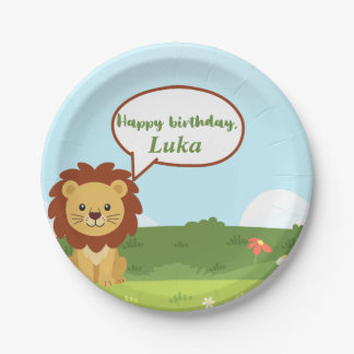 Personalized Lion Birthday Plate for Kids