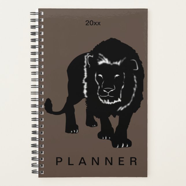 Personalized Lion Planner Custom Colour and Year (Front)