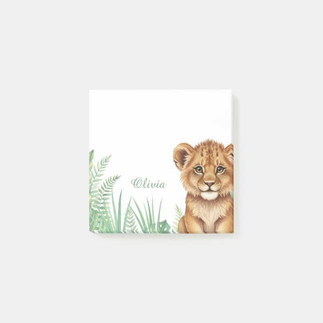 Personalized Lion Safari Sticky Notes (Front)
