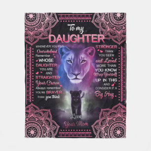 Personalized Lion To My Daughter From Your Mom Fleece Blanket