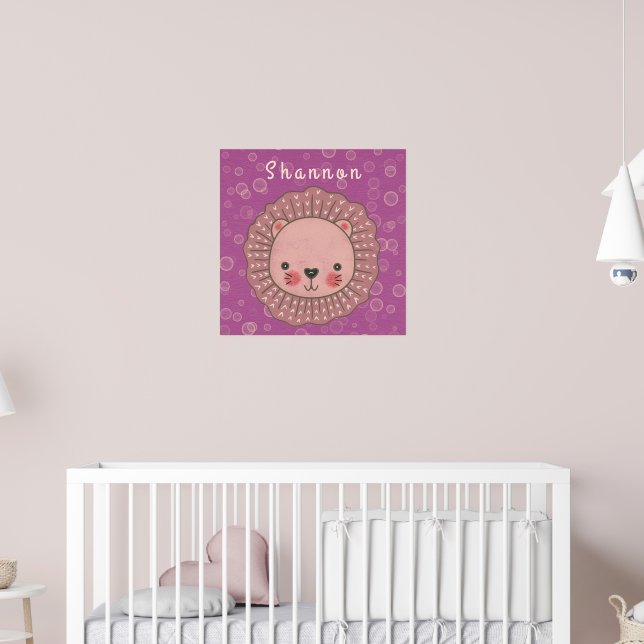 Personalized Lion Wall Art for Kids (Nursery 2)