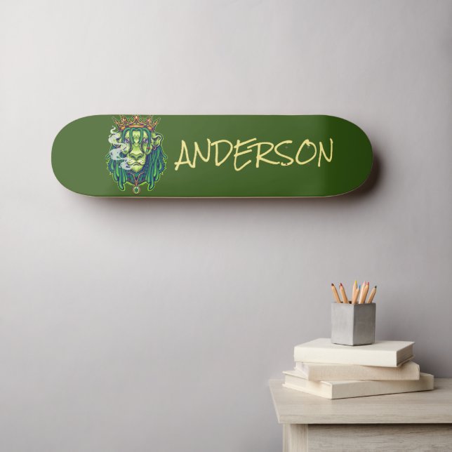 Personalized  LION WEED KING Skateboard (Wall Art (Horz))