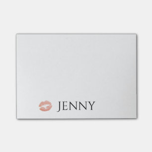Personalized Lipstick Kiss Glitter Lipgloss Post-it Notes