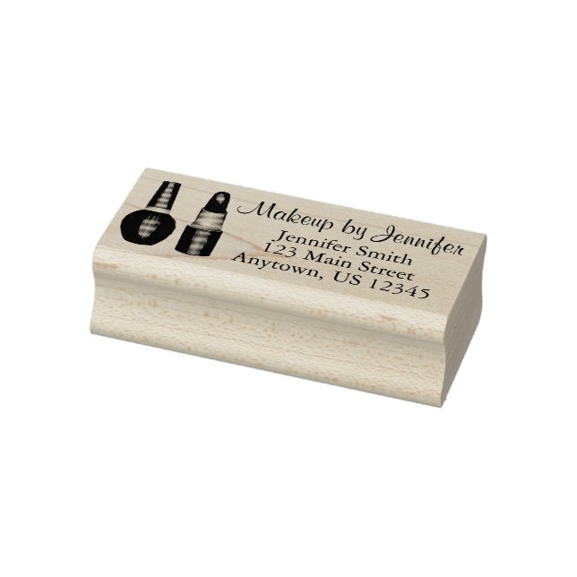 Personalized Lipstick Nail Polish Makeup Artist Rubber Stamp (Stamp)