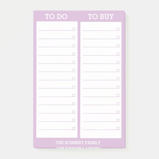 Personalized List- To Do, To Buy - Lavender Post-it Notes