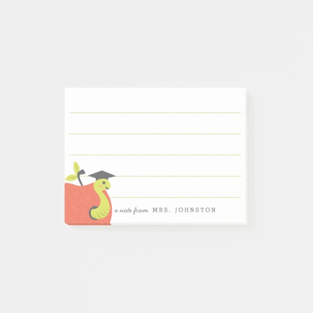 Personalized | Little Apple Teacher Stationery Post-it Notes (Front)
