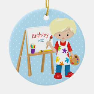 Personalized Little Artist Christmas Ornament