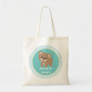 Personalized Little Bear Going to Nana's Tote Bag