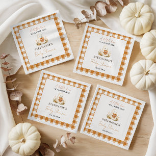 Personalized Little Boo Ghost Pumpkin Baby Shower Napkin
