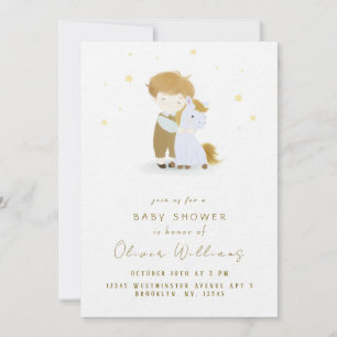 Personalized Little Boy a Pony Baby Shower Invitation