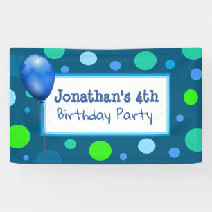 Personalized Little Boy's Blue Birthday Banner