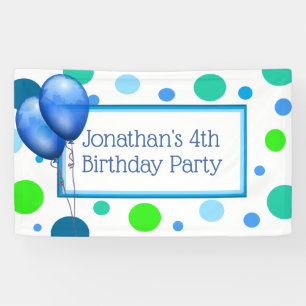 Personalized Little Boy's Blue Birthday Banner