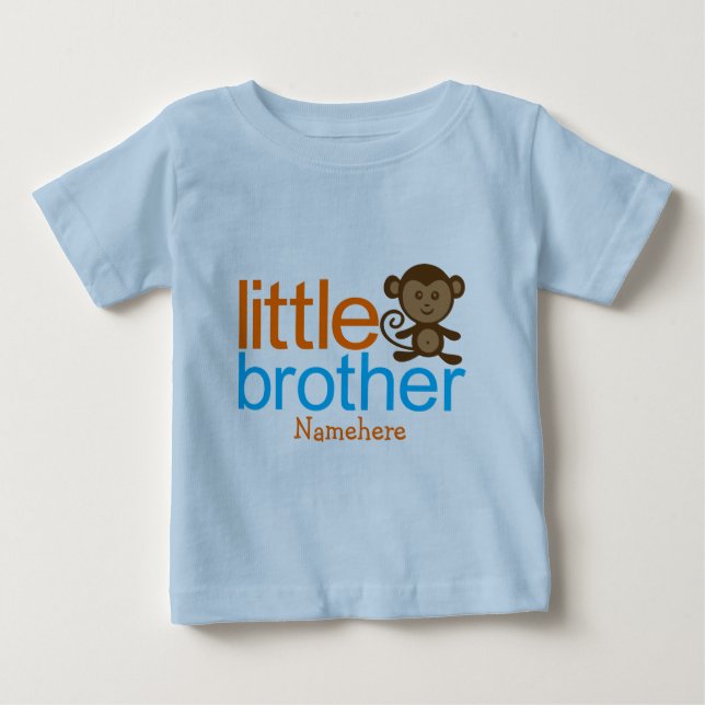 Personalized Little Brother Monkey Infant T-Shirt (Front)