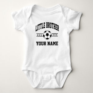 personalized little brother soccer baby bodysuit