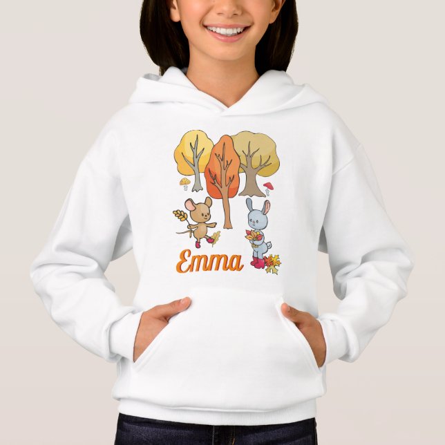 Personalized Little Critters Fall Leaves And Trees (Front)