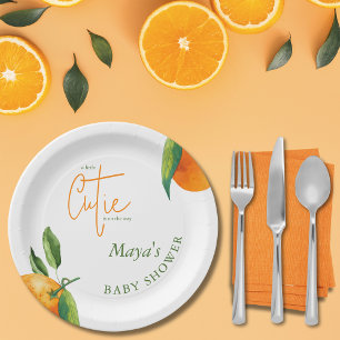 Personalized Little Cutie Citrus Baby Shower  Paper Plate