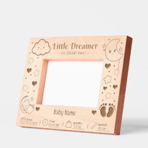 Personalized Little Dreamer Newborn Wooden Picture Etched Frames