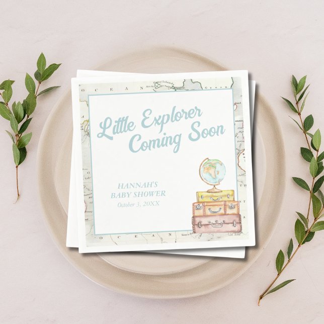 Personalized Little Explorer Baby Shower Napkins  (Personalized Little Explorer Baby Shower Napkins)