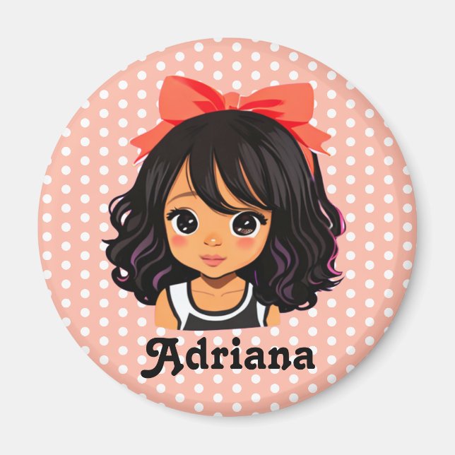 Personalized Little Girl of Colour Magnet (Front)