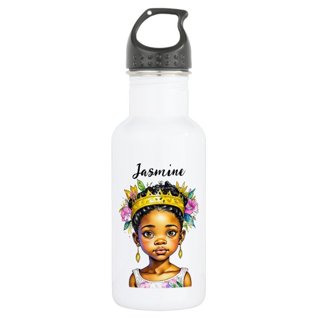 Personalized Little Girl Princess of Colour 532 Ml Water Bottle (Front)