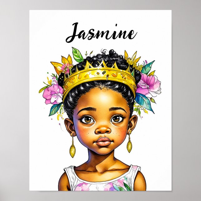Personalized Little Girl Princess of Colour Poster (Front)