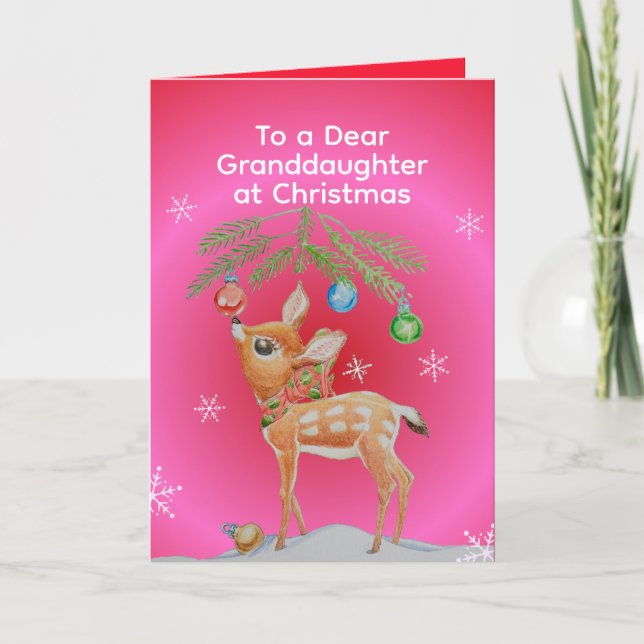 Personalized Little Girls Christmas Greeting Card (Front)